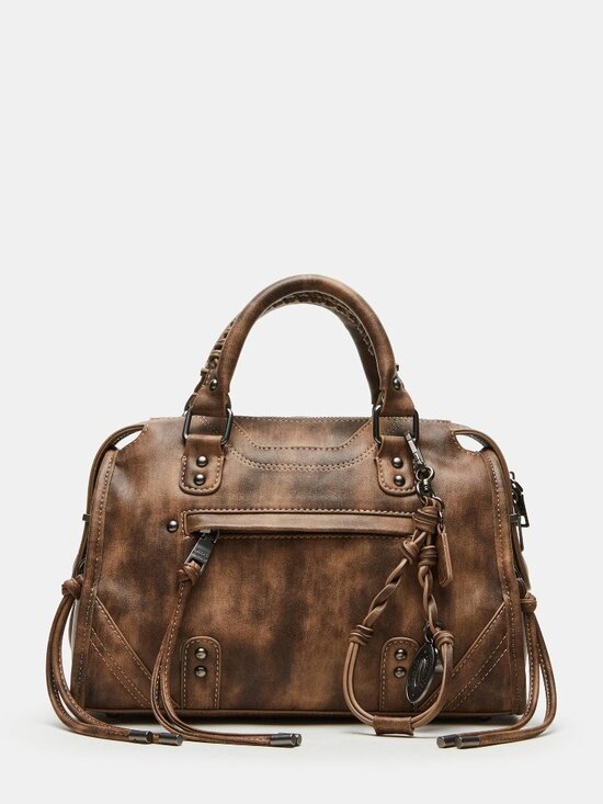 Steve Madden Handbags - NEW STEVE MADDEN RIGGS BAG BROWN DISTRESSED Womens Top Handle Crossbody Purse